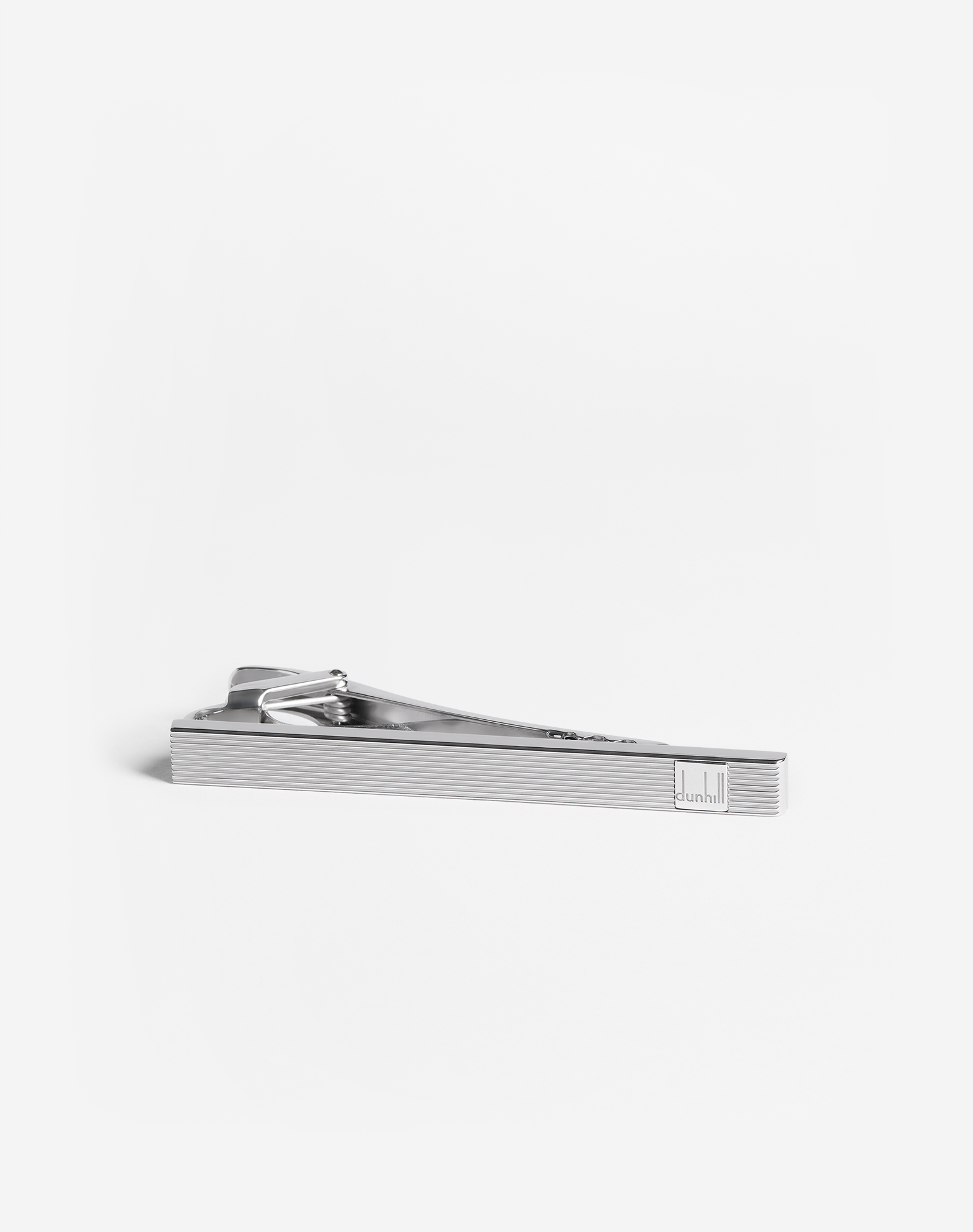 Dunhill Longtail Plate Tie Bar In Silver/crystal