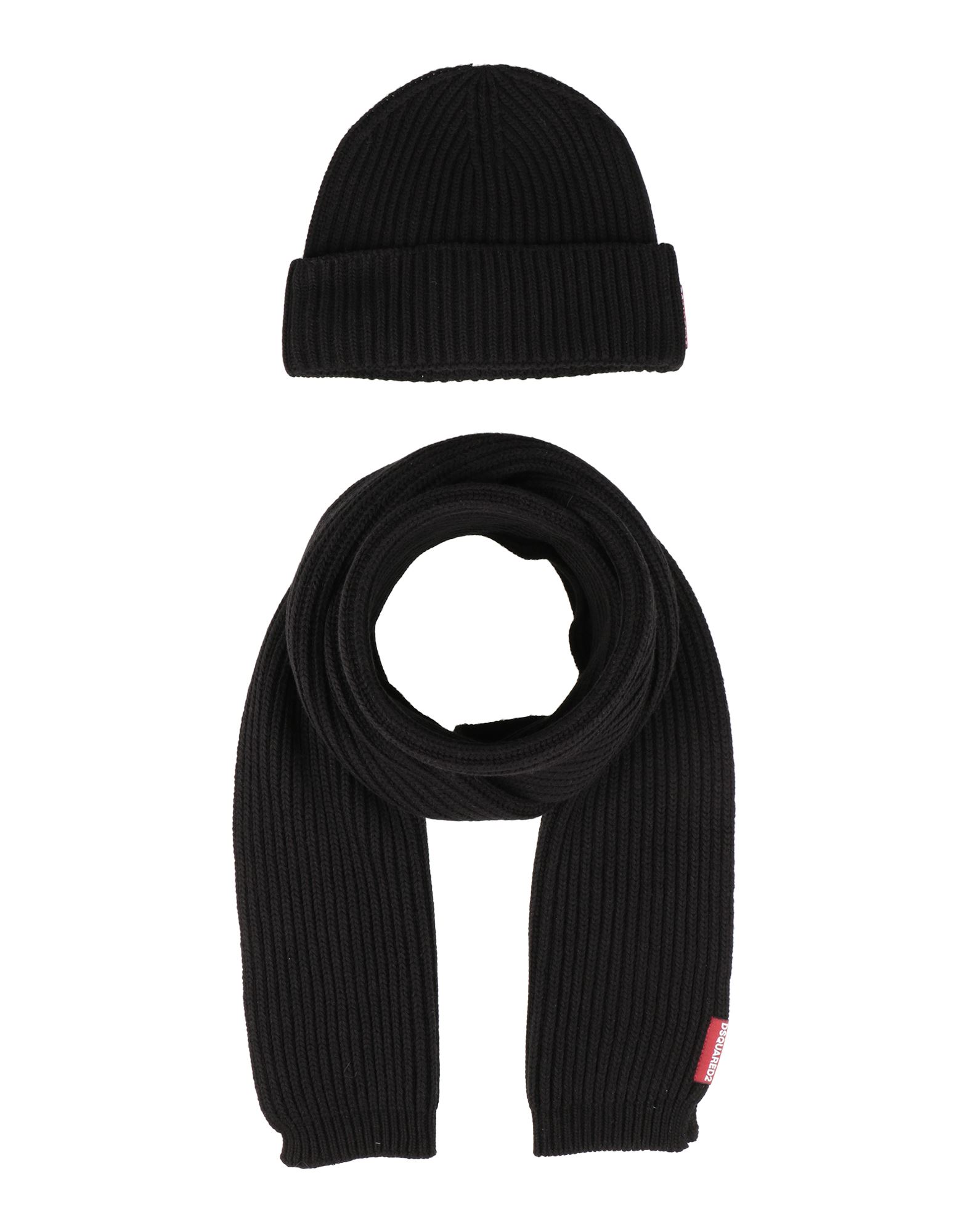 Dsquared2 Man Accessories Set Black Size Onesize Cotton, Wool In Black