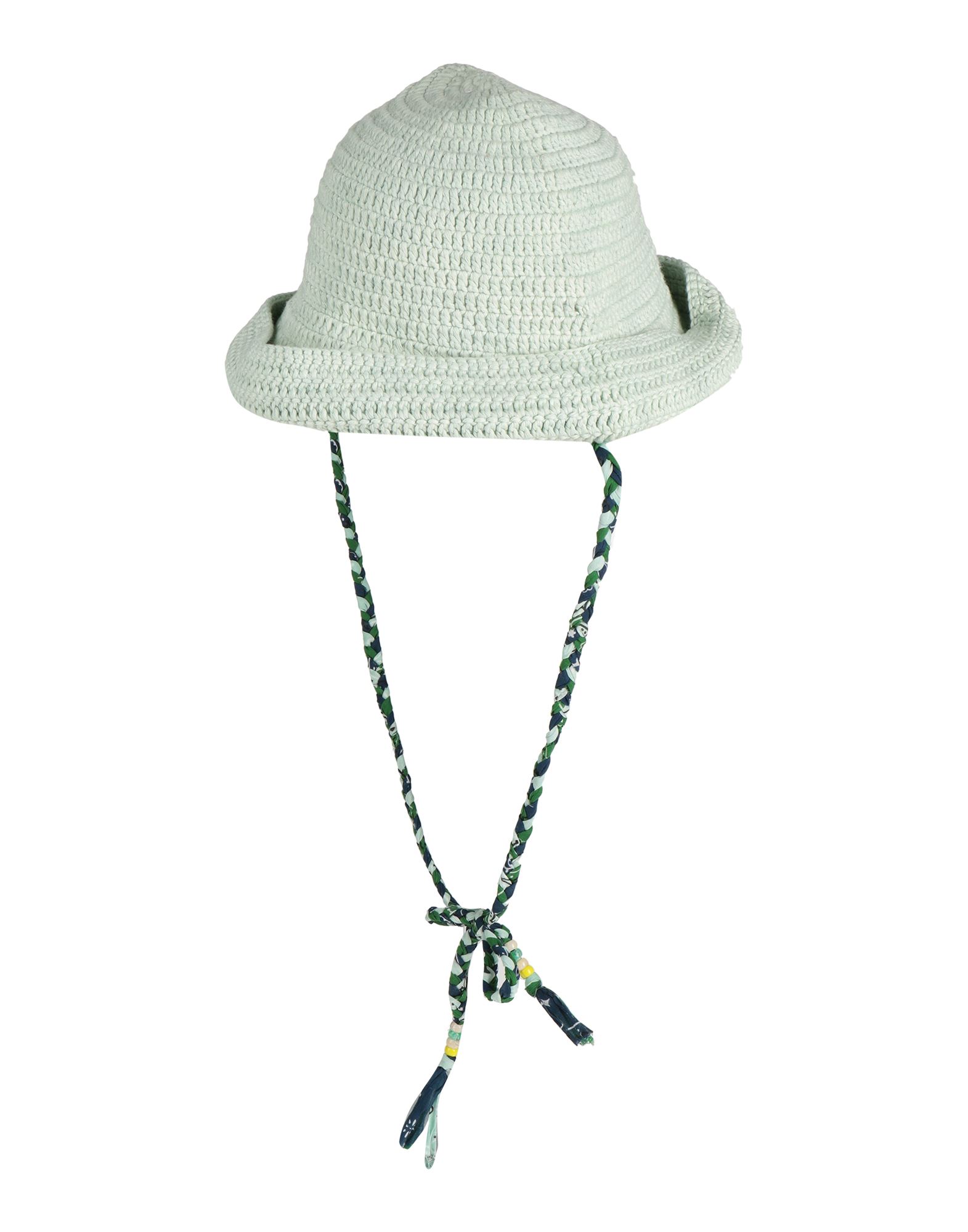 Shop Alanui Woman Hat Light Green Size Onesize Cotton