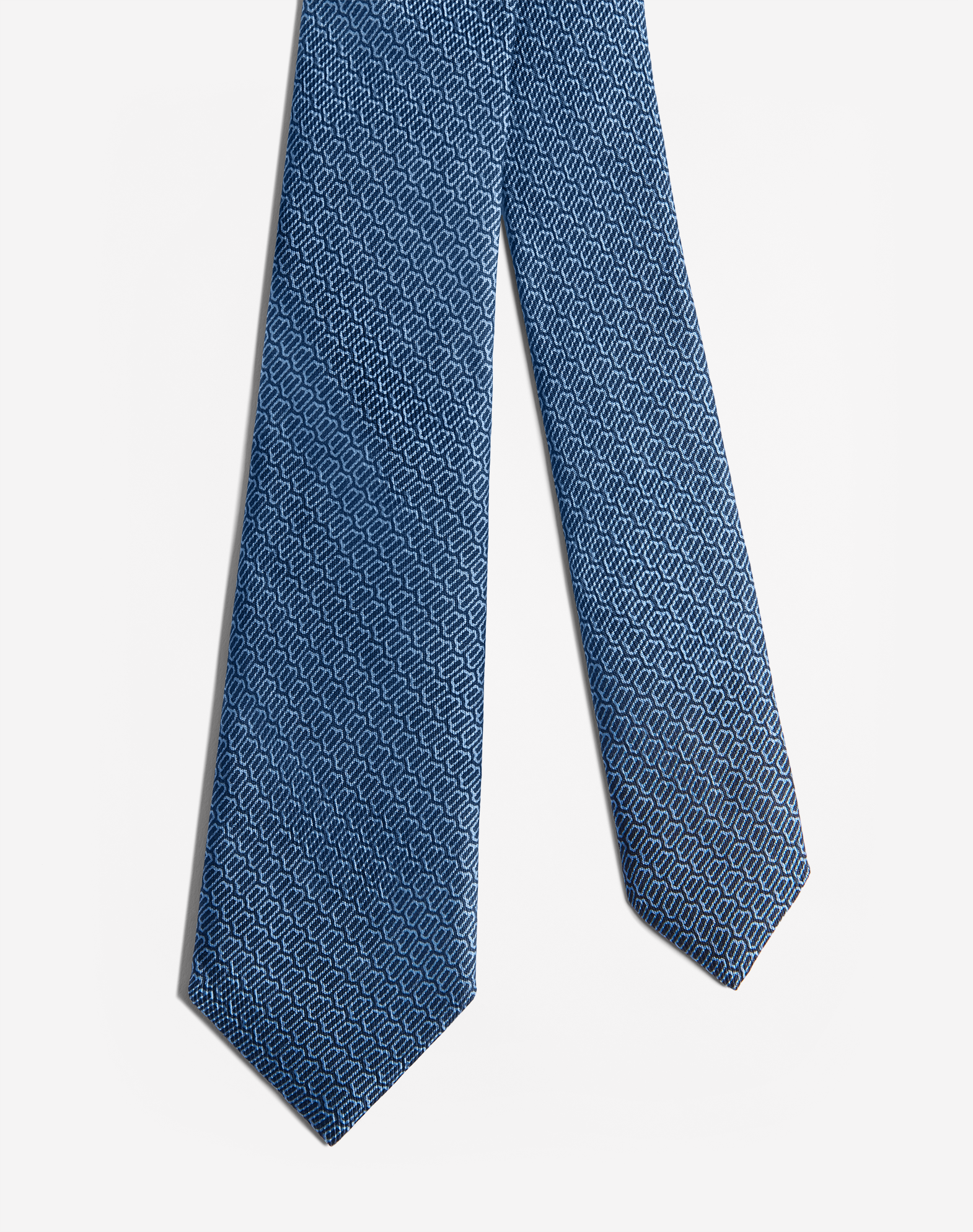 Dunhill Harness Print Tie In Blue