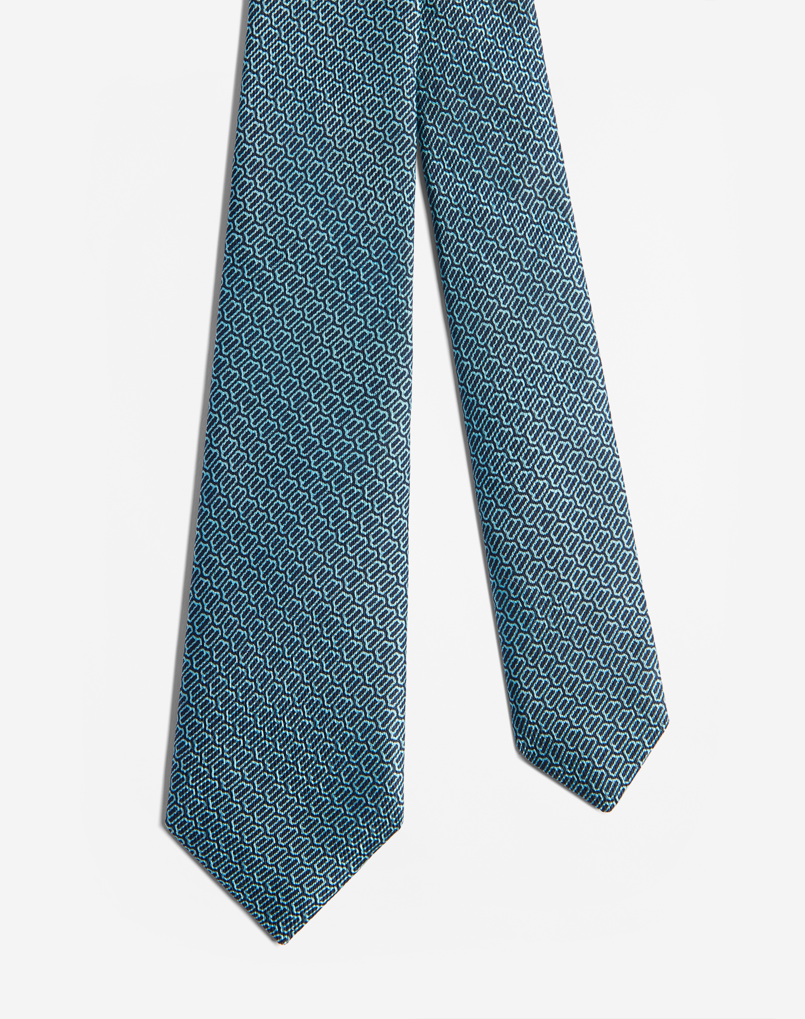 Dunhill Harness Print Tie In Blue