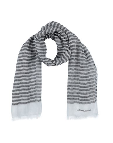 Emporio Armani Woman Scarf Black Size - Linen, Cotton