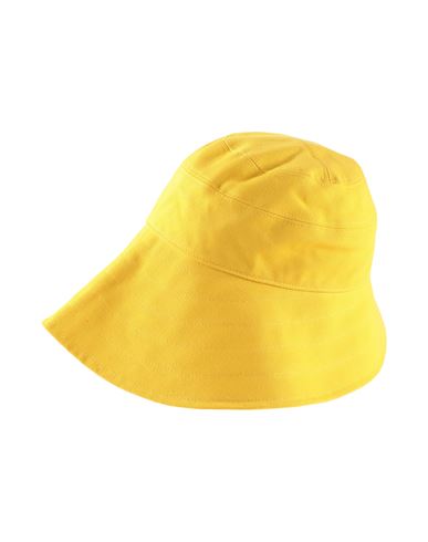 Shop Attico The  Woman Hat Yellow Size 7 ¼ Cotton