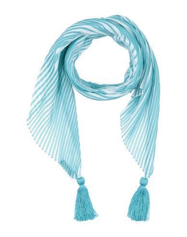 Emporio Armani Woman Scarf Turquoise Size - Polyester, Acetate In Blue