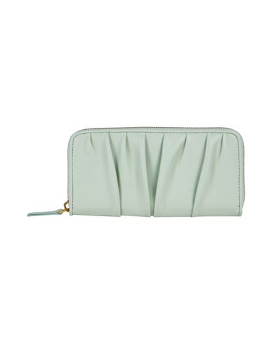 Julie Silky Leather Woman Wallet Light green Size - Lambskin