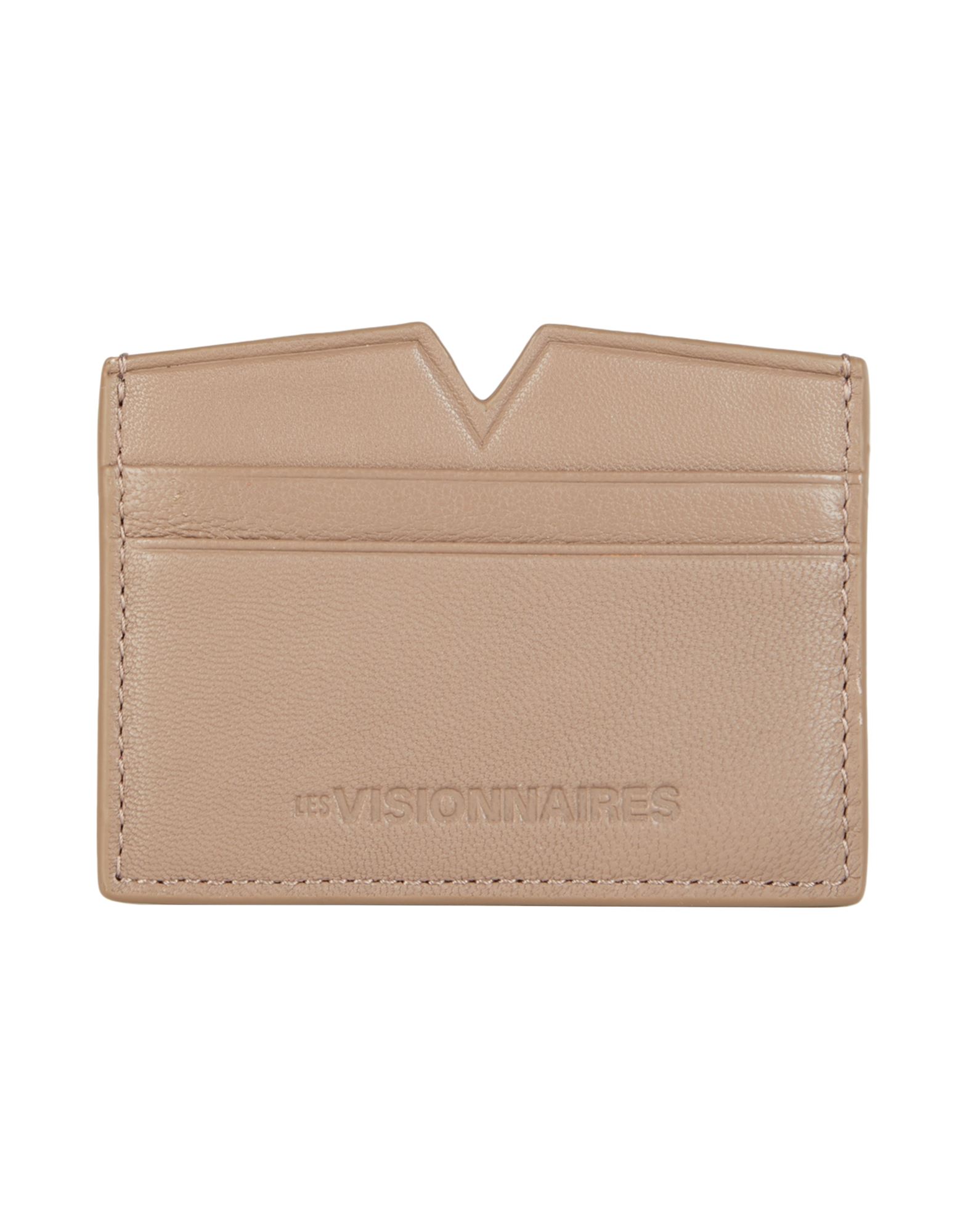 Shop Les Visionnaires Fenya Silky Leather Woman Document Holder Dove Grey Size - Lambskin