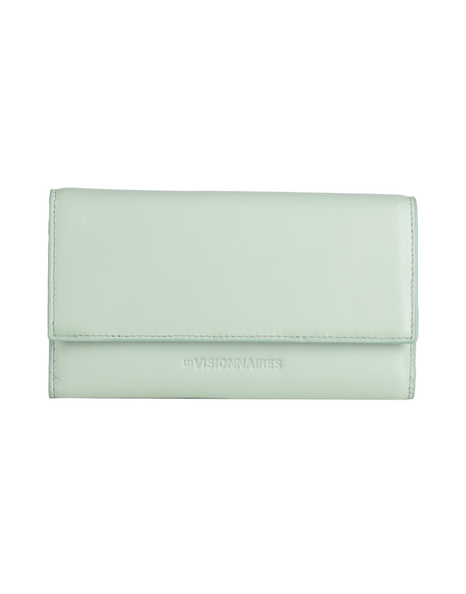 LES VISIONNAIRES LES VISIONNAIRES MAJA SILKY LEATHER WOMAN WALLET LIGHT GREEN SIZE - LAMBSKIN