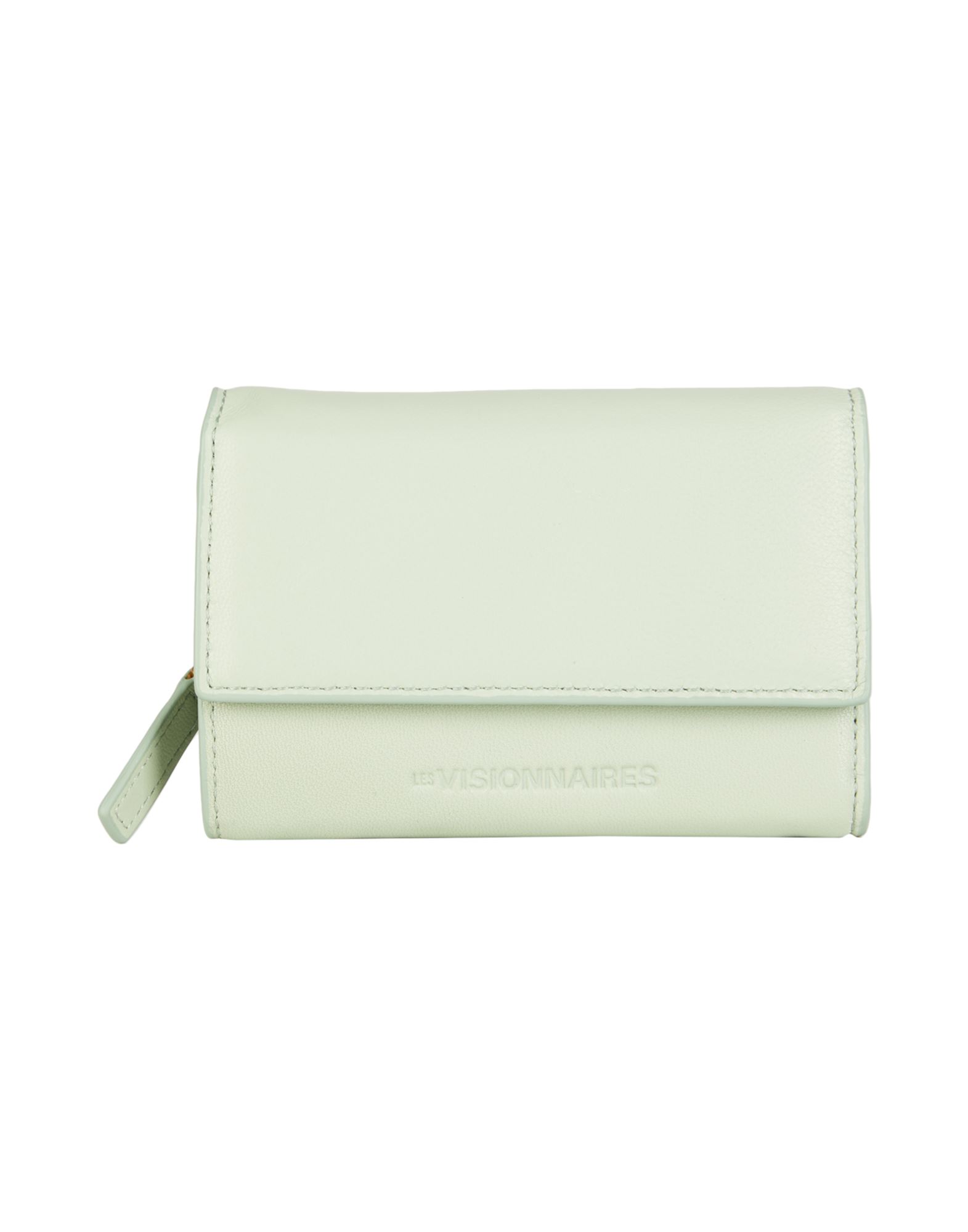 LES VISIONNAIRES LES VISIONNAIRES LISA SILKY LEATHER WOMAN WALLET LIGHT GREEN SIZE - LAMBSKIN