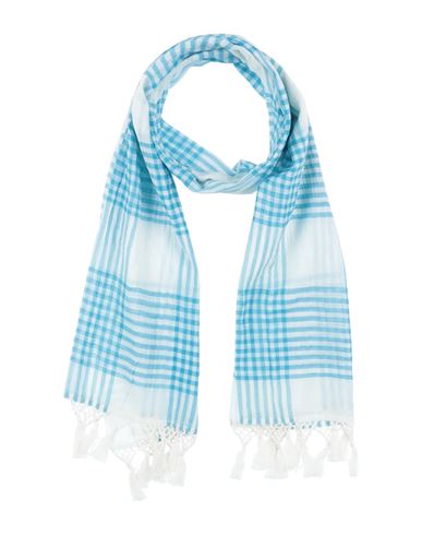 Cc Collection Corneliani Man Scarf Turquoise Size - Cotton In Blue