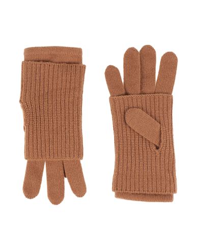 Be You By Geraldine Alasio Woman Gloves Camel Size Onesize Cashmere In Brown