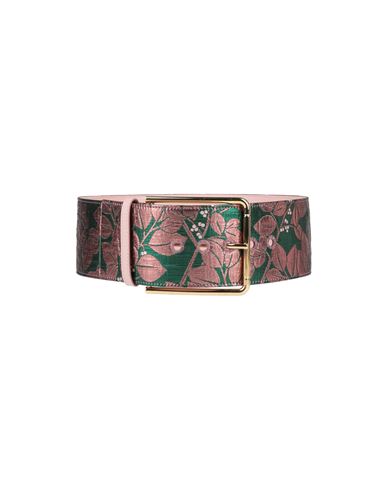 Dolce & Gabbana Woman Belt Green Size 30 Textile Fibers, Soft Leather
