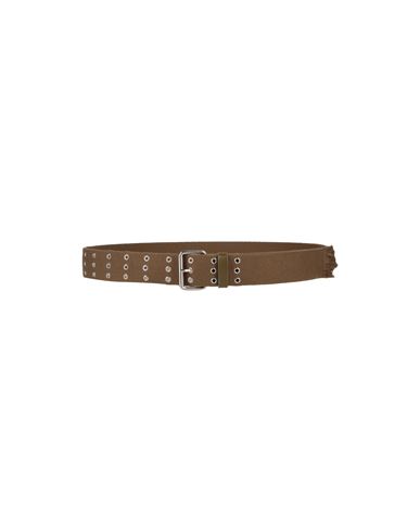 Dondup Man Belt Military Green Size 38 Textile Fibers In Green