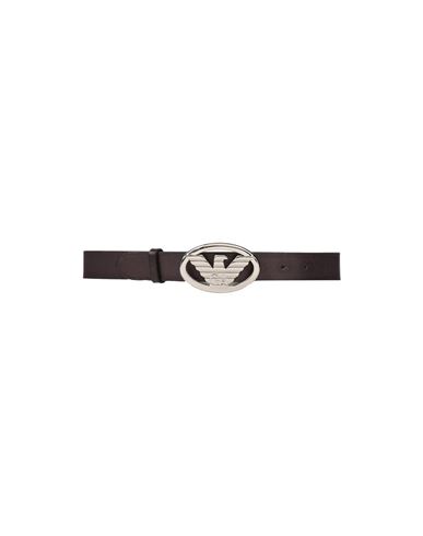 Emporio Armani Woman Belt Black Size 34 Bovine Leather