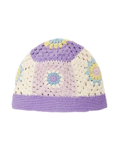 8 By Yoox Organic Cotton Crochet Cloche Hat Woman Hat Lilac Size Onesize Recycled Cotton In Purple