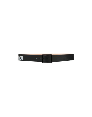 Alexander Mcqueen Man Belt Black Size 42 Soft Leather