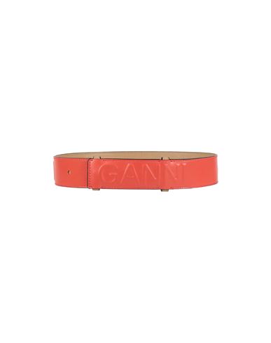 Ganni Woman Belt Rust Size M/l Soft Leather In Red