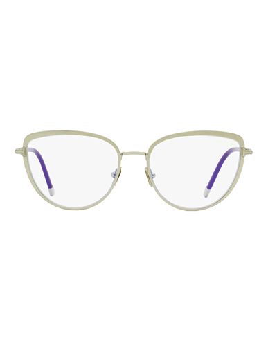 Tom Ford Blue Block Tf5741b Eyeglasses Woman Eyeglass Frame Silver Size 55 Metal, Acetate