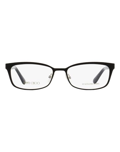 Jimmy Choo Rectangular Jc166 Eyeglasses Woman Eyeglass Frame Black Size 52 Metal, Acetate