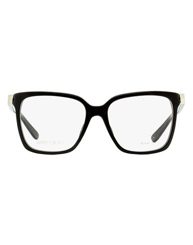 Shop Jimmy Choo Square Jc227 Eyeglasses Woman Eyeglass Frame Black Size 52 Acetate