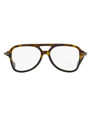 Moncler Tortoiseshell-effect Pilot-frame Glasses In Black