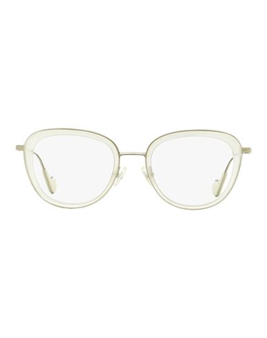 Moncler Rounded Ml5048 Eyeglasses Woman Eyeglass Frame Silver Size 50 Metal, Acetate