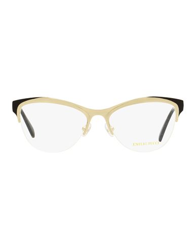 Emilio Pucci Oval Ep5073 Eyeglasses Woman Eyeglass Frame Gold Size 53 Metal, Acetate