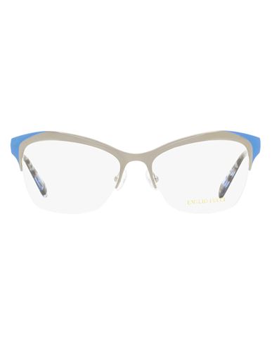 Shop Emilio Pucci Geometric Ep5074 Eyeglasses Woman Eyeglass Frame Blue Size 53 Metal, Aceta