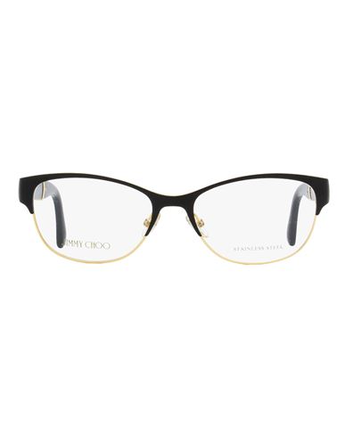 Jimmy Choo Rectangular Jc180 Eyeglasses Woman Eyeglass Frame Black Size 53 Metal, Acetate
