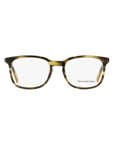 Zegna Rectangular Ez5143 Eyeglasses Man Eyeglass Frame Brown Size 53 Acetate, Metal