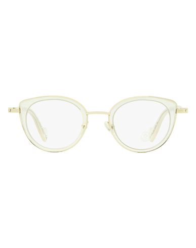 Moncler Oval Ml5025 Eyeglasses Woman Eyeglass Frame Gold Size 46 Metal, Acetate