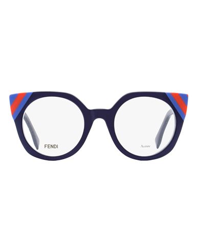 Shop Fendi Oval Ff0246 Eyeglasses Woman Eyeglass Frame Blue Size 48 Acetate