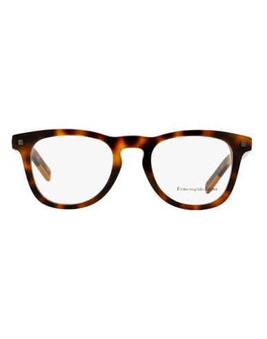 Zegna Rectangular Ez5137 Eyeglasses Man Eyeglass Frame Brown Size 49 Acetate