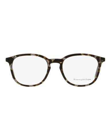 Zegna Square Ez5140 Eyeglasses Man Eyeglass Frame Brown Size 50 Acetate, Metal