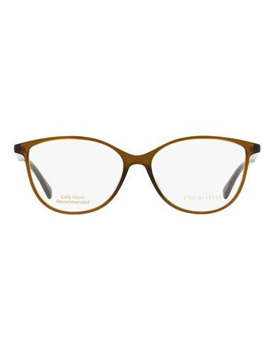 Shop Emilio Pucci Oval Ep5008 Eyeglasses Woman Eyeglass Frame Brown Size 54 Plastic, Acetate
