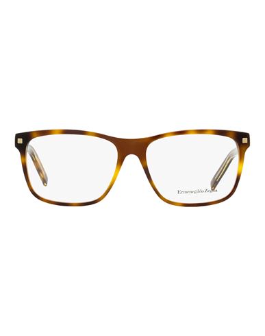 Zegna Rectangular Ez5170 Eyeglasses Man Eyeglass Frame Brown Size 56 Acetate