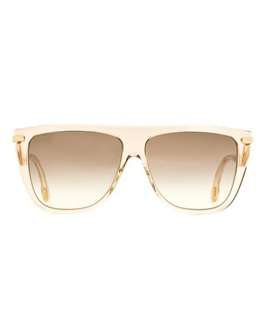 Shop Jimmy Choo Browline Suvi/s Sunglasses Woman Sunglasses Gold Size 58 Acetate