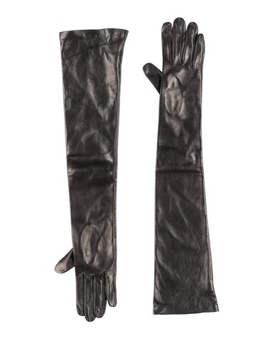 Jil Sander Woman Gloves Black Size 7.5 Ovine Leather, Calfskin
