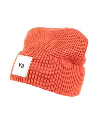 Y-3 Brand-patch Ribbed Wool Beanie In Orange