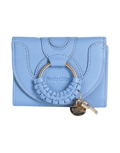 SEE BY CHLOÉ SEE BY CHLOÉ WOMAN WALLET LIGHT BLUE SIZE - GOAT SKIN