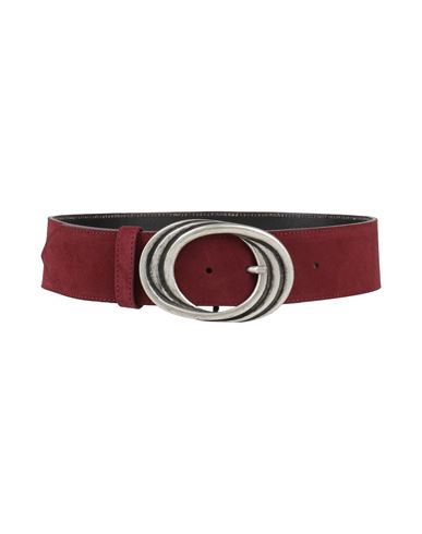 Woman Belt Burgundy Size L Soft Leather