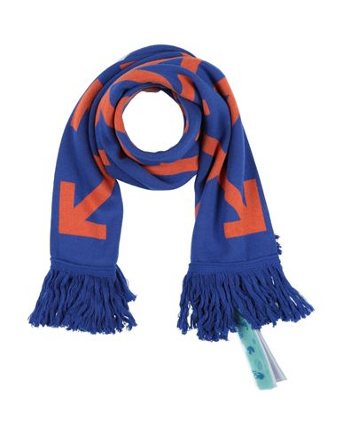 Off-white Man Scarf Blue Size - Acrylic, Cotton, Viscose, Wool In Blue