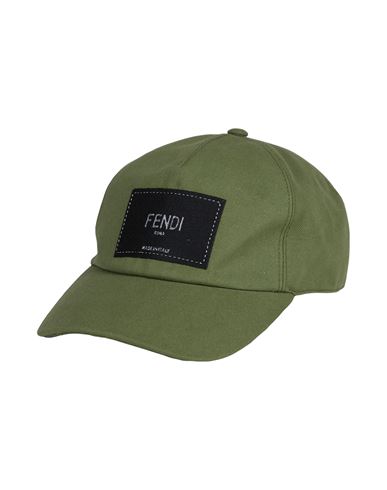 Shop Fendi Man Hat Military Green Size Onesize Cotton