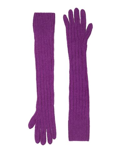 Dries Van Noten Knitted Gloves In Purple