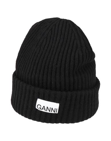 Ganni Hats In Rose-pink Wool In Black
