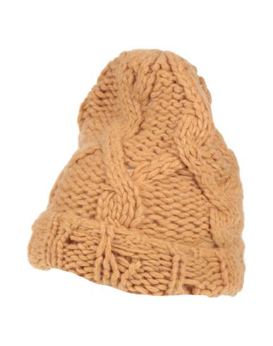 Jucca Woman Hat Camel Size Onesize Mohair Wool, Wool, Polyester In Beige