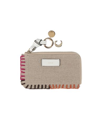 Chloé Woman Document Holder Beige Size - Linen