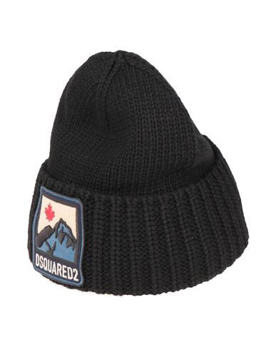 Dsquared2 Mountain Logo Patch Knit Beanie Hat In Black | ModeSens