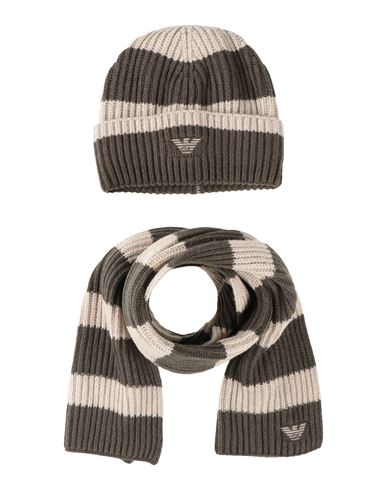 Emporio Armani Toddler Boy Accessories Set Military Green Size 4 Viscose, Wool, Polyamide, Cashmere