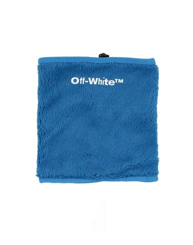 Shop Off-white Man Scarf Azure Size - Polyester In Blue