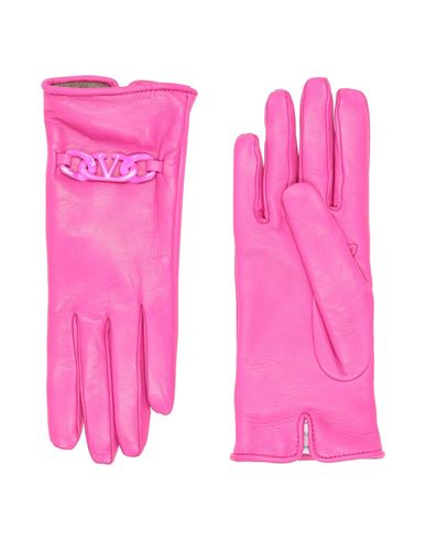 Valentino Garavani Woman Gloves Fuchsia Size 8 Lambskin In Pink